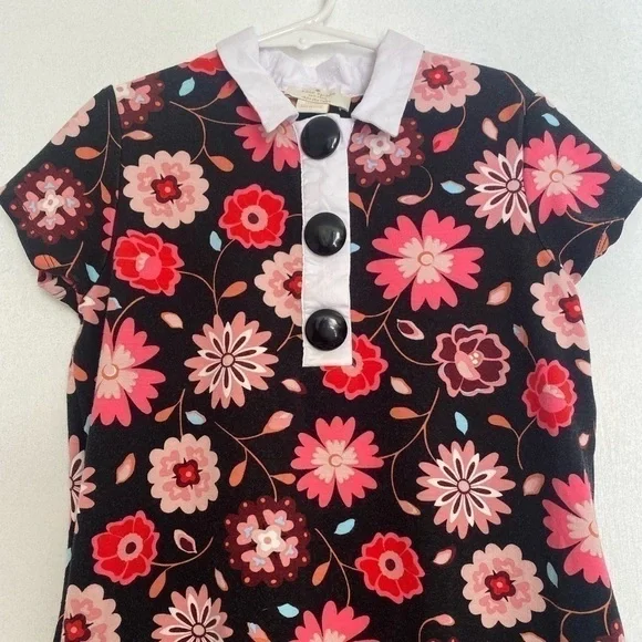 Kate Spade Toddler Designer Dress Floral Button Snap Baby 140/10Y - Picture 2 of 8